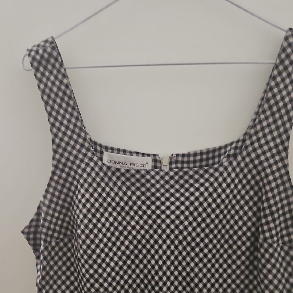 Vintage Donna Ricco Linen Gingham Dress